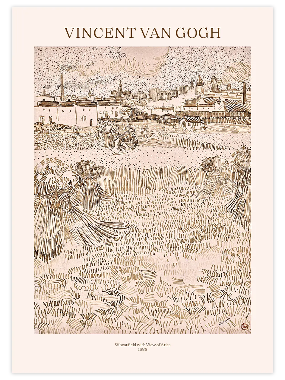 Van Gogh Arles: View from the Wheatfields - Art Print Ünlü Ressamlar Poster