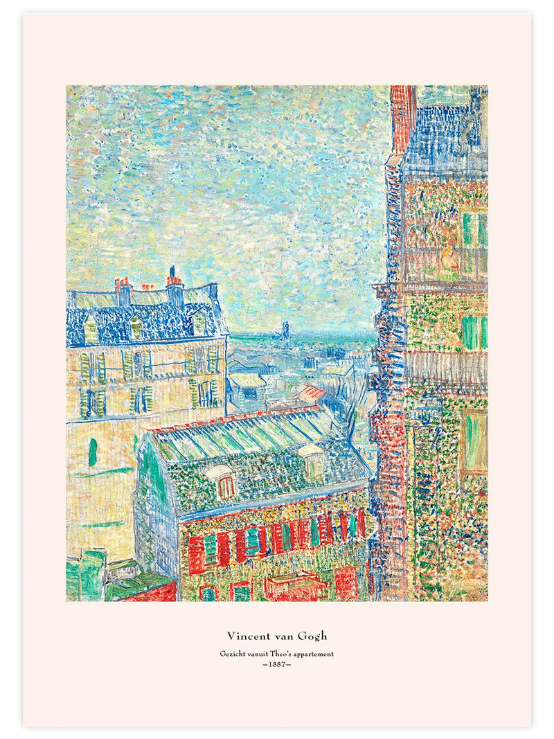 Van Gogh View of Paris from Vincent's Room in the Rue Lepic - Art Print Ünlü Ressamlar Poster