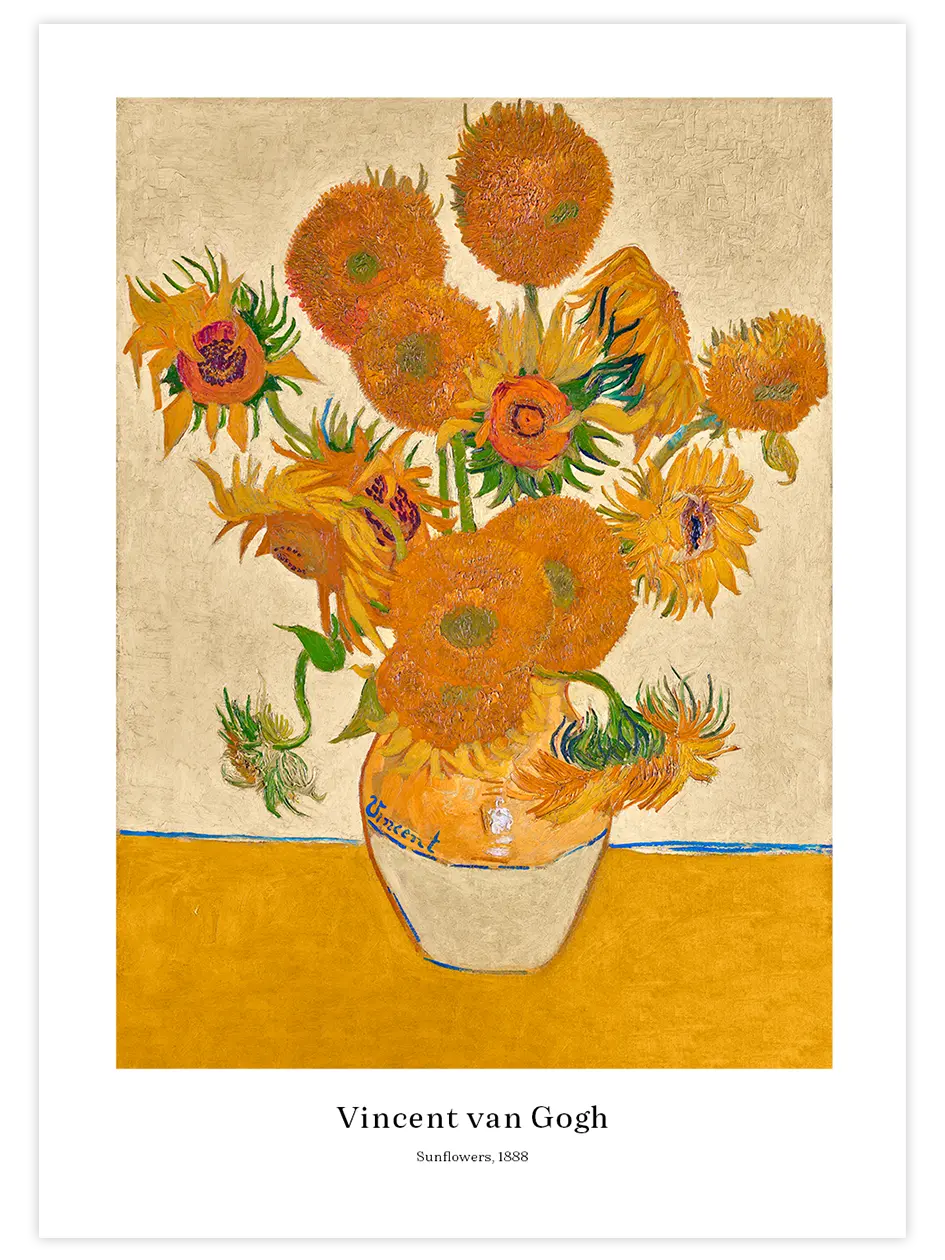 Van Gogh Sunflowers (Ayçiçekleri) N2 - Art Print Ünlü Ressamlar Poster