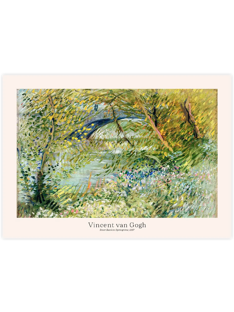 Van Gogh İlkbaharda Nehir Kıyısı - Art Print Ünlü Ressamlar Poster