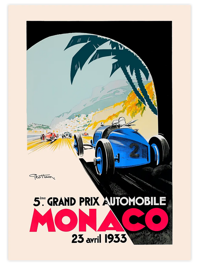 Vintage Grand Prix Monaco - Art Print Ünlü Ressamlar Poster