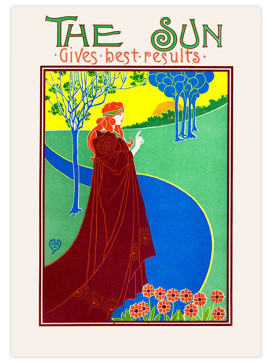 Vintage The Sun - Art Print Ünlü Ressamlar Poster