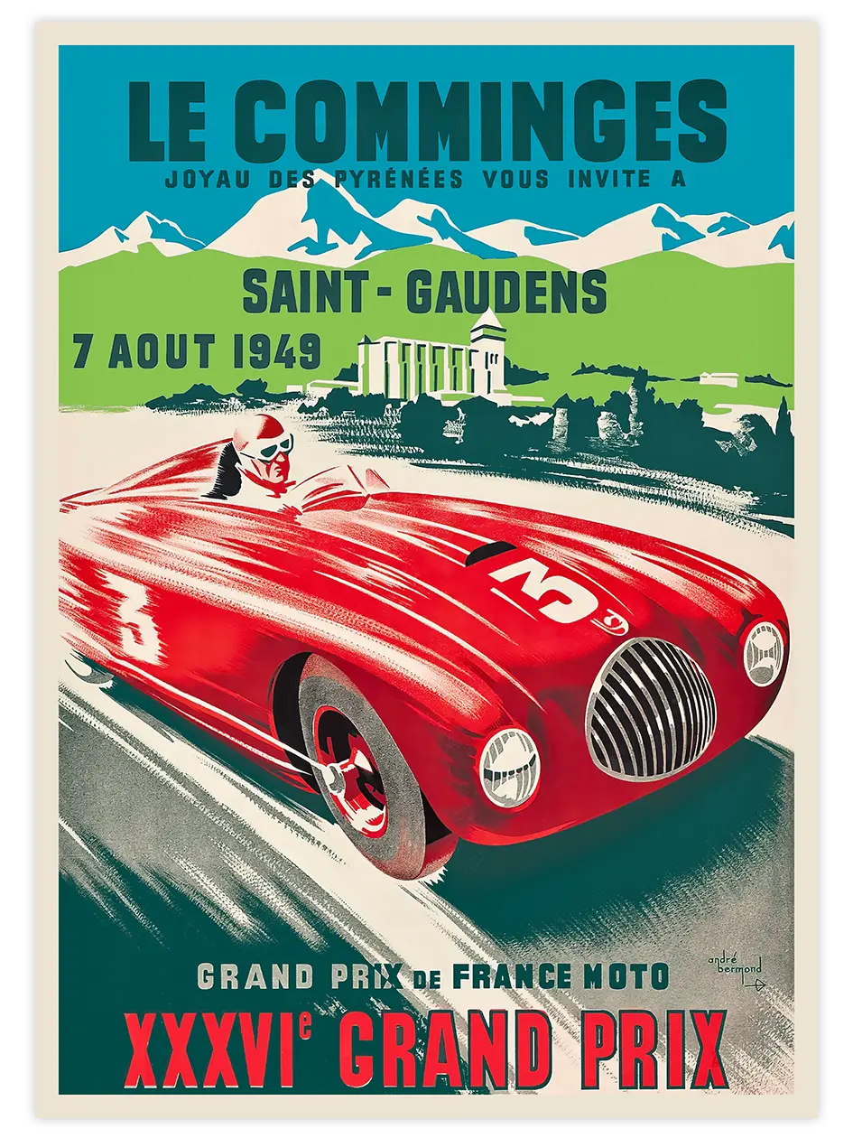 Vintage Grand Prix - Art Print Ünlü Ressamlar Poster