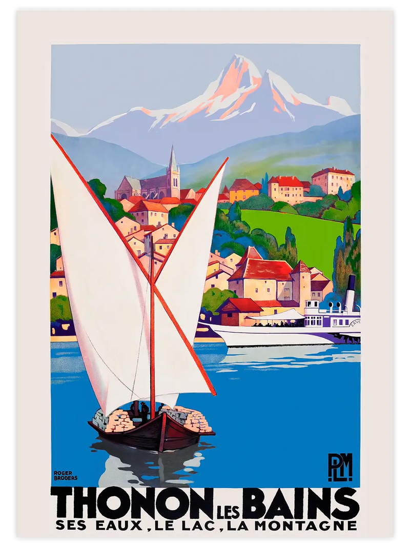 Vintage Thonon les Bains - Art Print Ünlü Ressamlar Poster