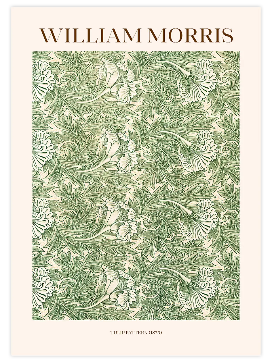 William Morris Tulip Pattern - Art Print Ünlü Ressamlar Poster