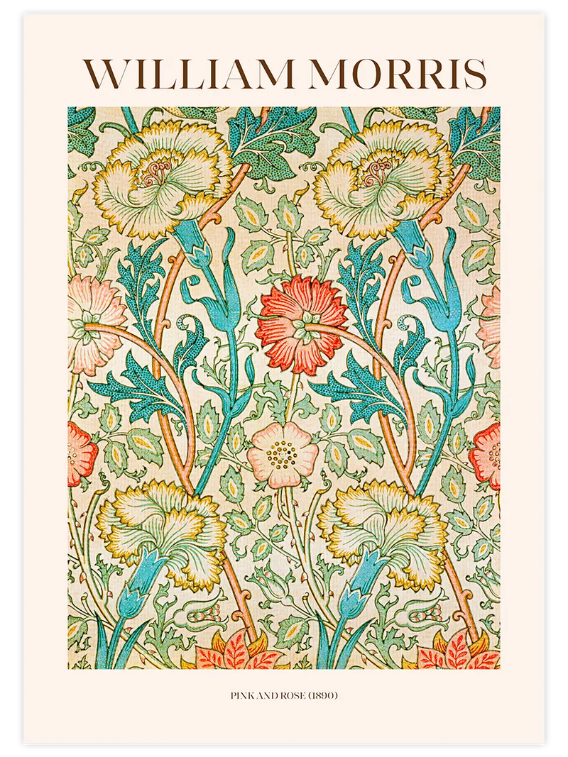 William Morris Pink And Rose - Art Print Ünlü Ressamlar Poster