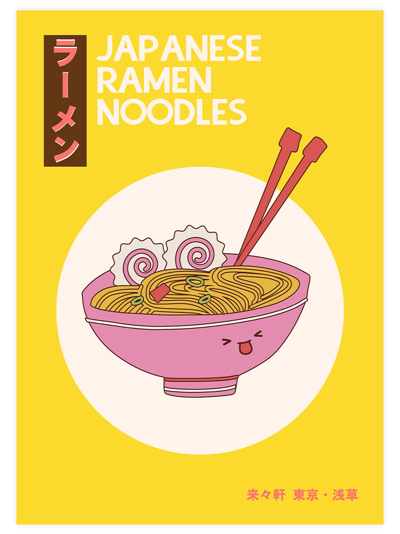 Ramen Noodles - Art Print Mutfak Poster