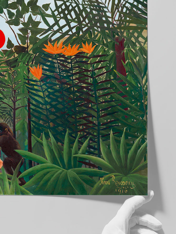 Henri Rousseau Gorille Mücadele Eden Kızılderili - Art Print Poster