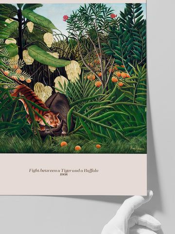 Rousseau Fight Between A Tiger And A Buffalo - Art Print Rousseau Fight Between A Tiger And A Buffalo - Art Print