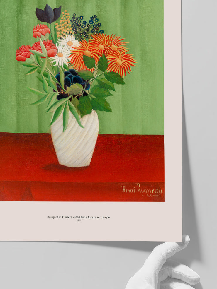 Henri Rousseau Bouquet of Flowers with China Asters and Tokyos - Art Print Poster