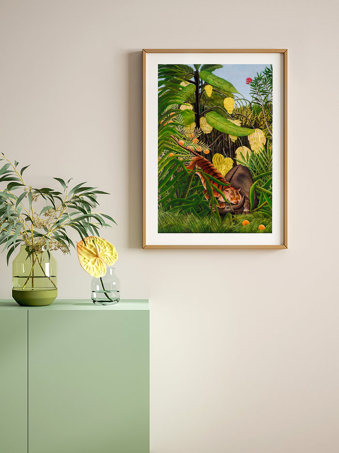 Henri Rousseau Fight between a Tiger and a Buffalo - Art Print Poster