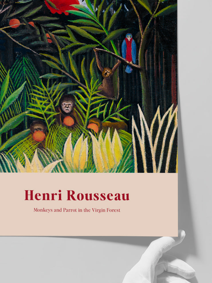 Henri Rousseau Monkeys and Parrot in the Virgin Forest - Art Print Poster