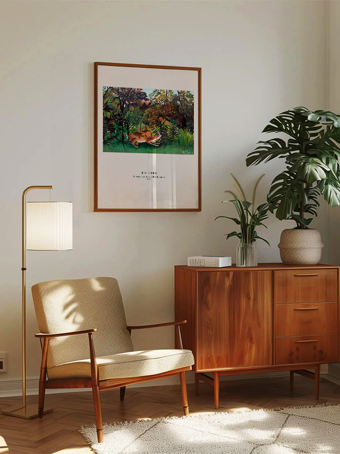 Henri Rousseau The Hungry Lion Throws Itself on the Antelope - Art Print Poster
