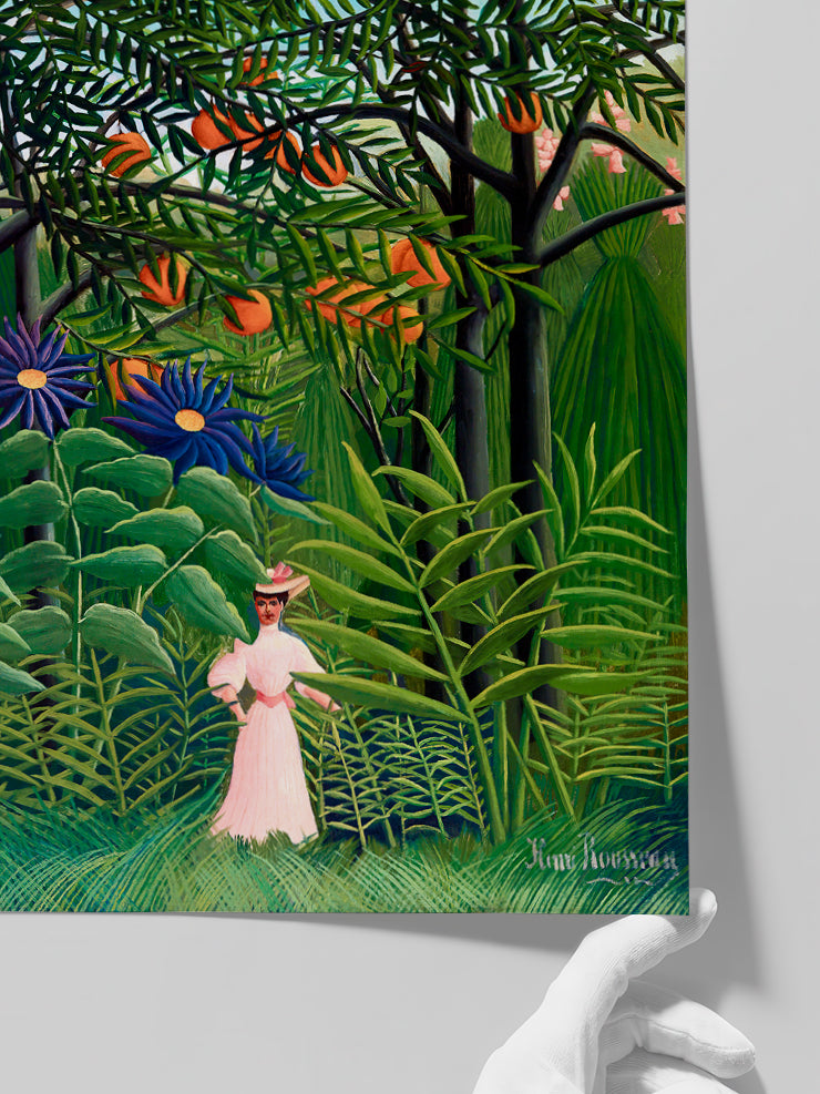 Henri Rousseau Woman Walking in an Exotic Forest - Art Print Poster