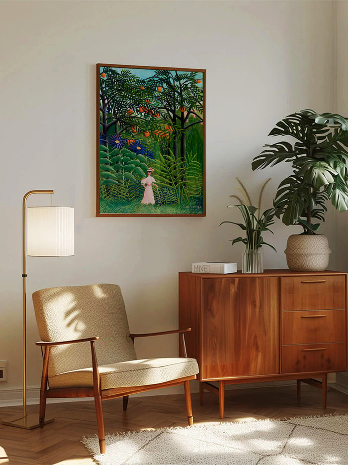 Henri Rousseau Woman Walking in an Exotic Forest - Art Print Poster