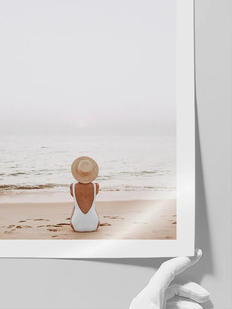 Sakin kumsalda yaz fotoğraf posteri