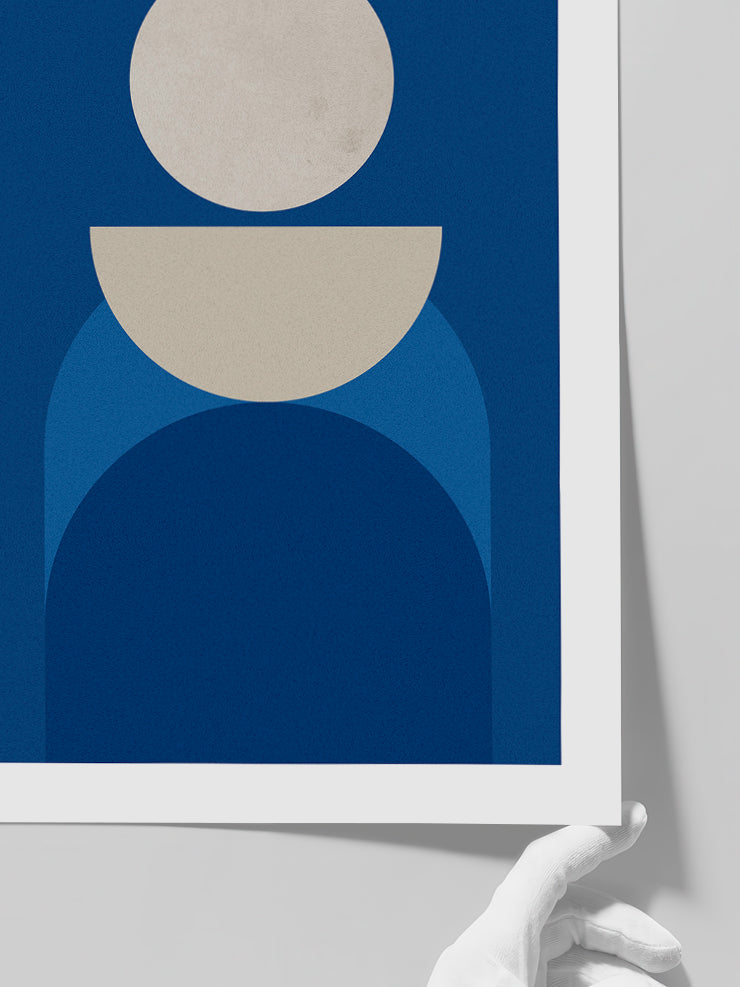 Geometrik Form Mavi N2 - Art Print Poster