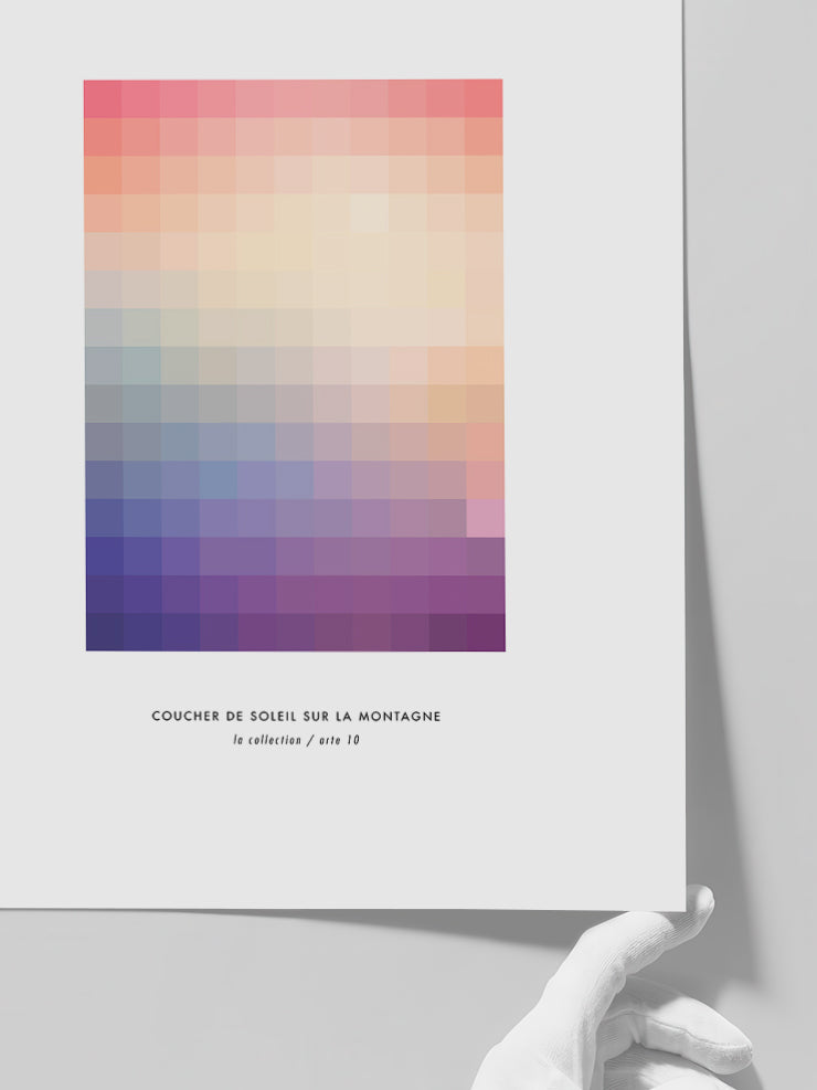 Coucher De Soleil Sur La Montagne - Art Print Poster