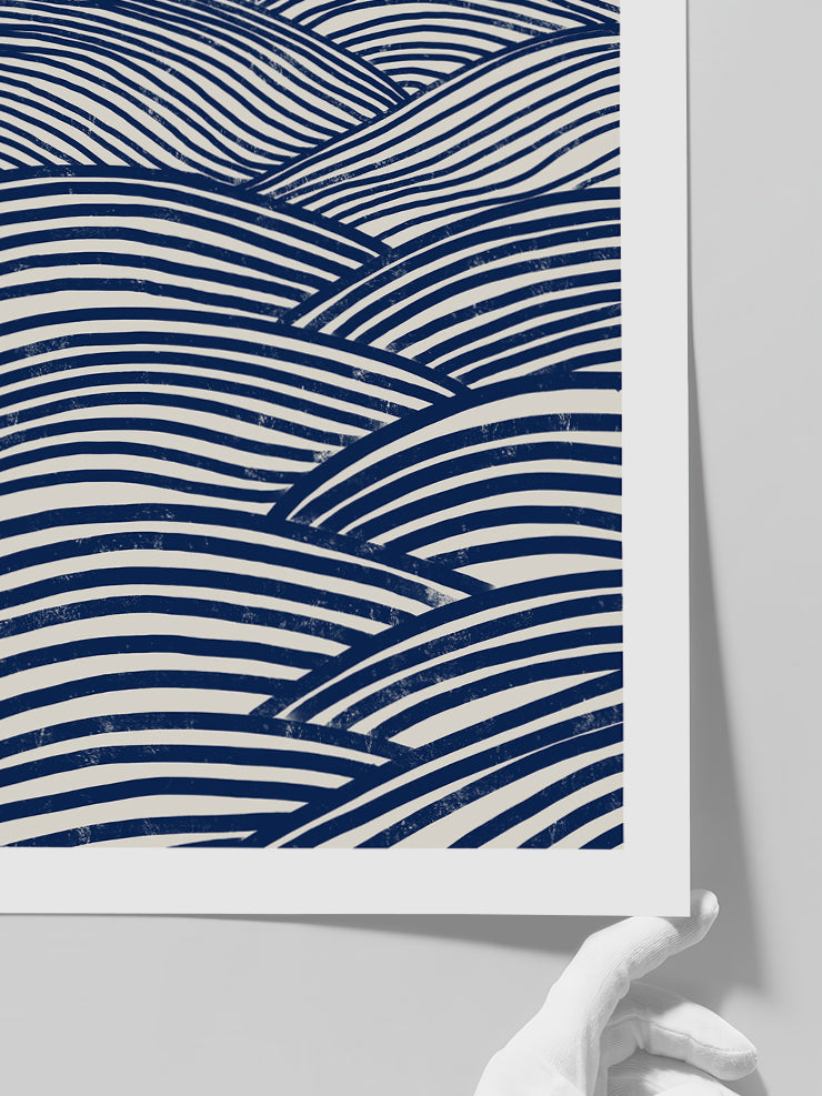 Blue Waves - Art Print Poster
