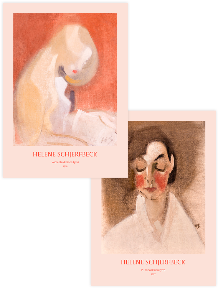 Helene Schjerfbeck Girls - Poster Seti Duo Ünlü Ressamlar Poster
