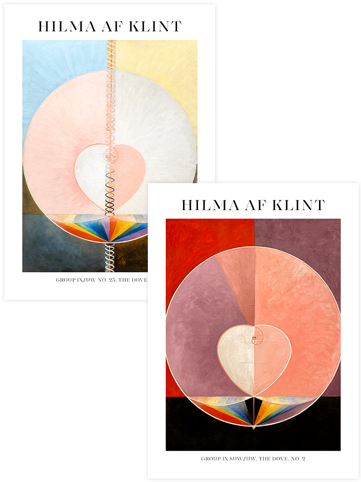 Hilma Af Klint Dove - Poster Seti Duo Ünlü Ressamlar Poster