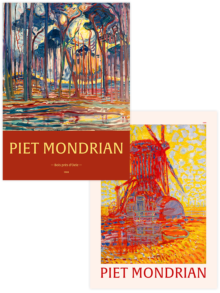 Complete Mondrian　Piet Mondrian Piet Mondrian The Windmill - Poster Seti Duo
