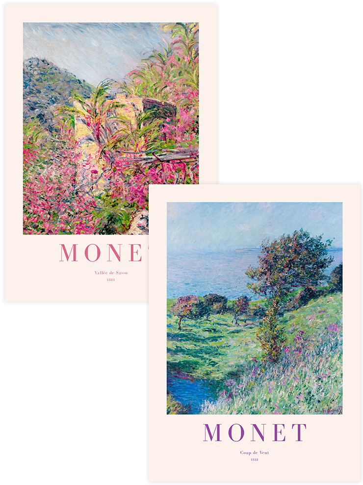 Monet The Valley - Poster Seti Duo Ünlü Ressamlar Poster