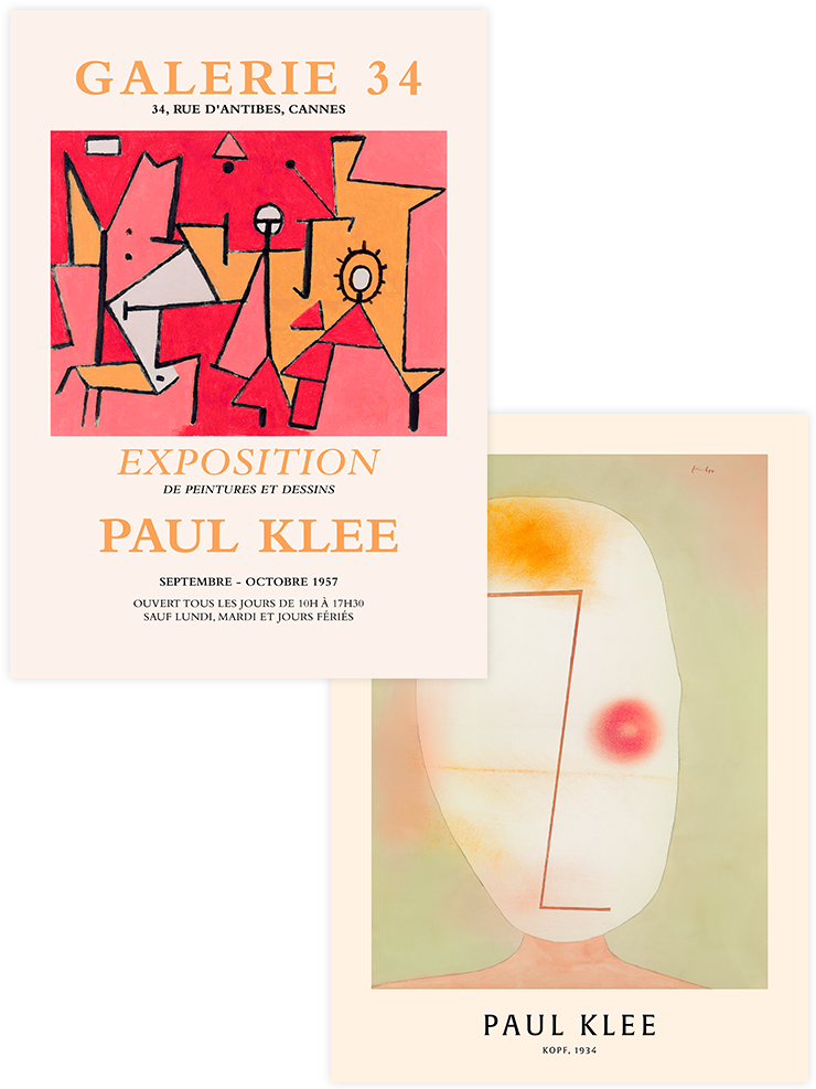 Paul Klee Head - Poster Seti Duo Ünlü Ressamlar Poster