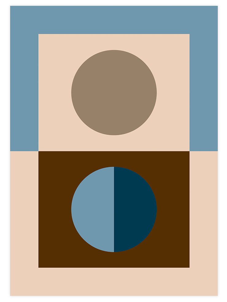 Blue, Brown, Beige - Poster Seti Duo Poster