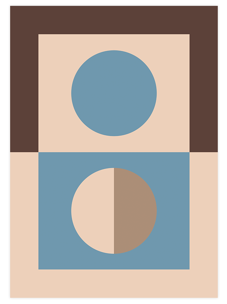 Blue, Brown, Beige - Poster Seti Duo Poster
