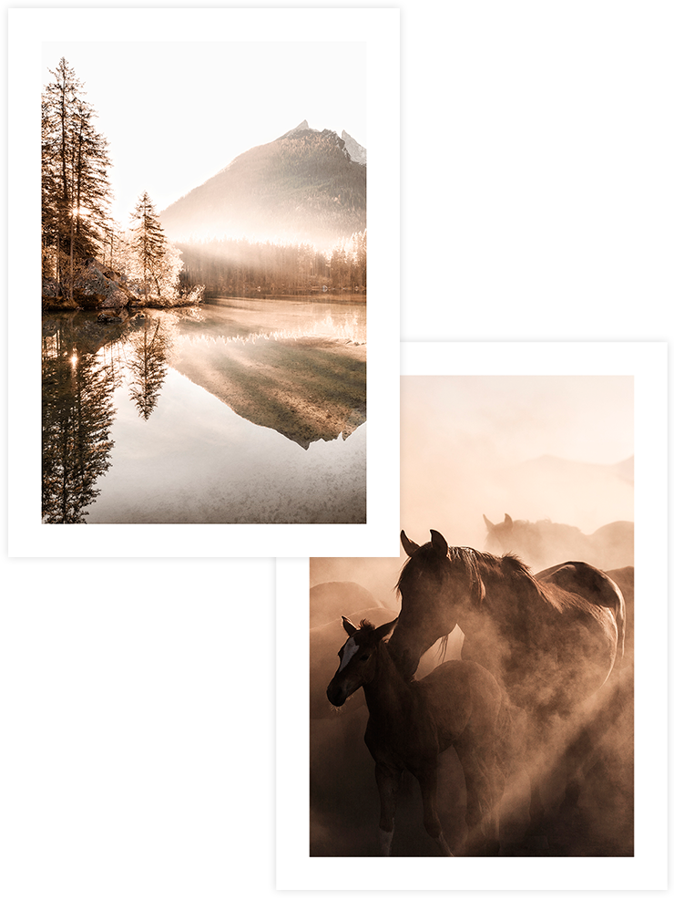 Les Chevaux- Poster Seti Duo Fotoğraflar Poster