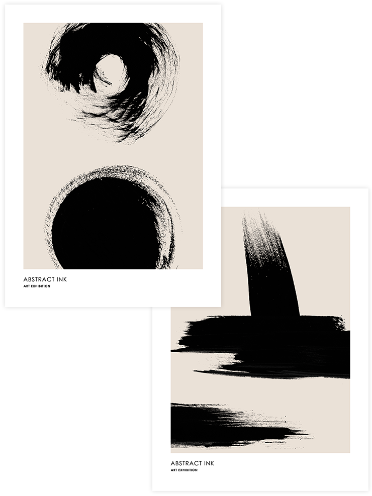 Abstract Ink - Poster Seti Duo Sanatsal Poster