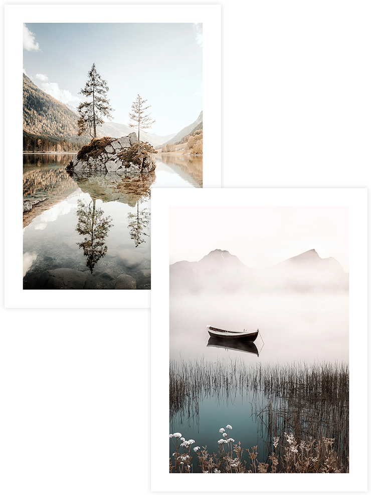 Doğa Manzaralı - Poster Seti Duo Fotoğraflar Poster