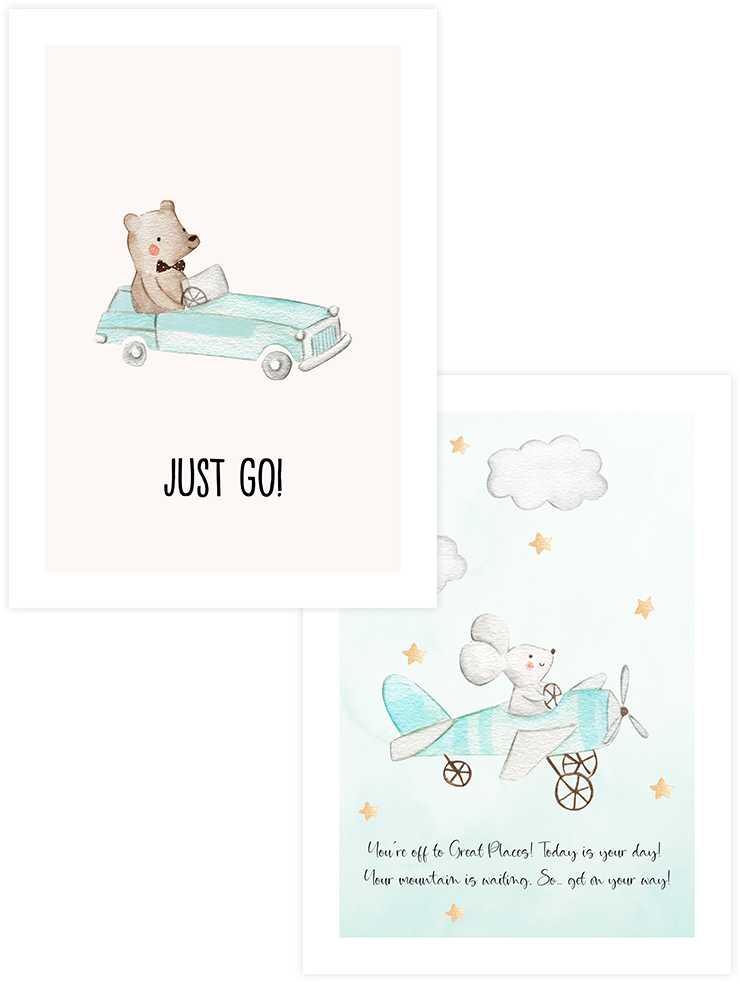 Green Pastel Touch - Poster Seti Duo Çocuk Odası Poster