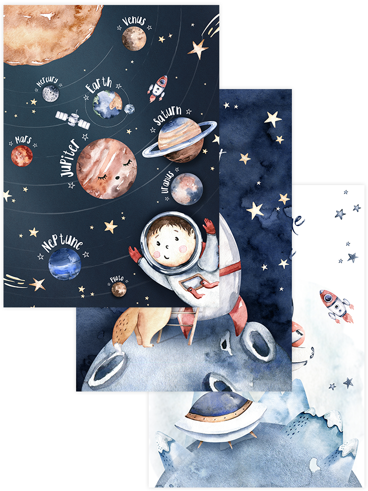 Meraklı Minikler - Poster Seti Trio Çocuk Odası Poster
