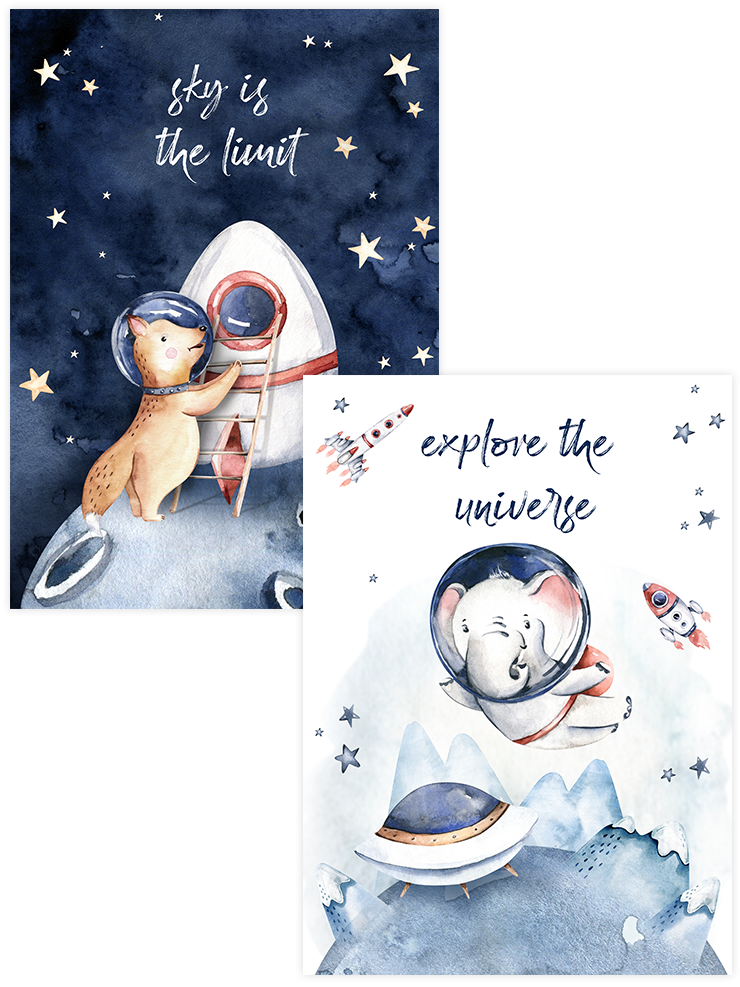 Sky Is The Limit - Poster Seti Duo Çocuk Odası Poster