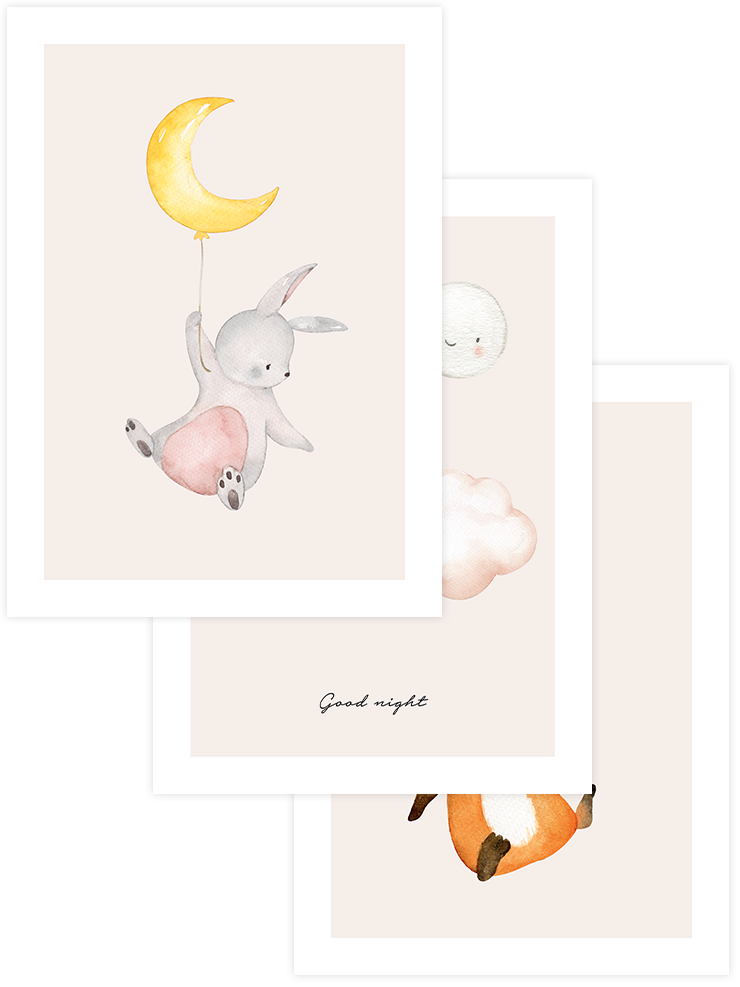 Flying - Poster Seti Trio Çocuk Odası Poster