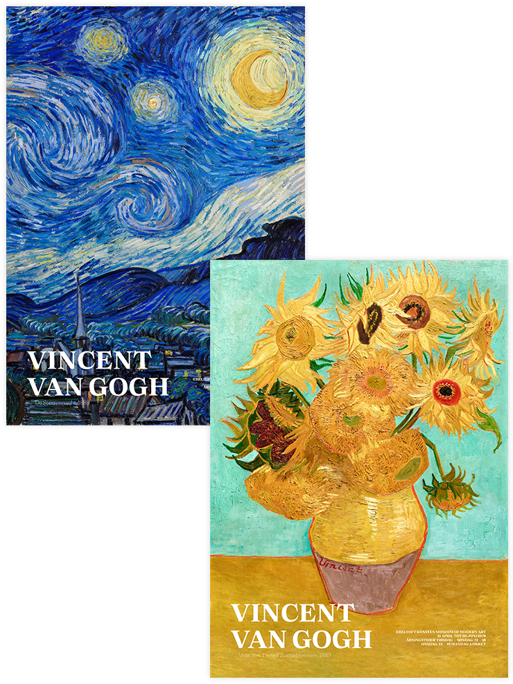 Van Gogh Afiş - Poster Seti Duo Ünlü Ressamlar Poster
