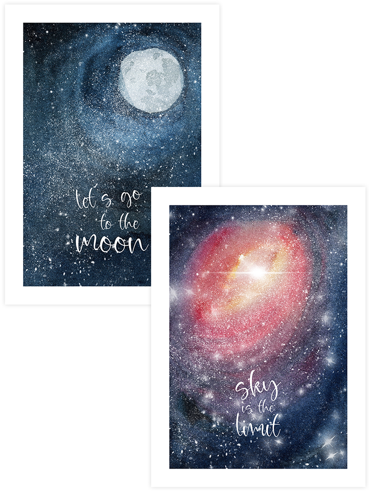 Let’s Go To The Moon - Poster Seti Duo Çocuk Odası Poster