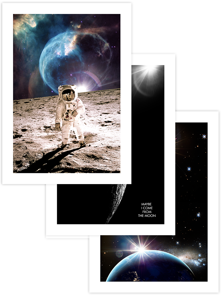 From The Moon - Poster Seti Trio Çocuk Odası Poster