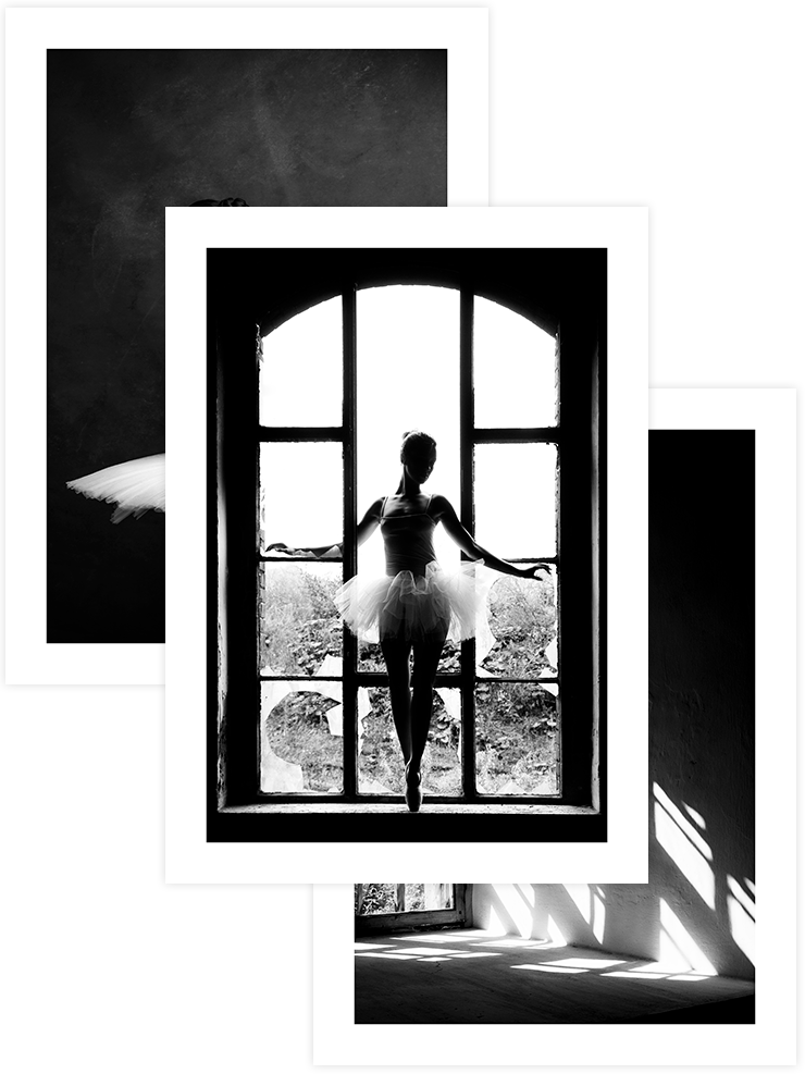 B&W Elegance - Poster Seti Trio Fotoğraflar Poster