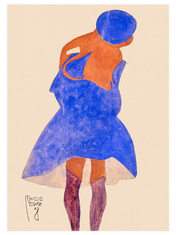 Egon Schiele Standing Girl, Back View - Art Print Egon Schiele Standing Girl, Back View - Art Print