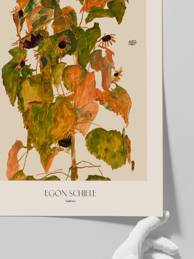 Egon Schiele Sunflowers - Art Print Poster