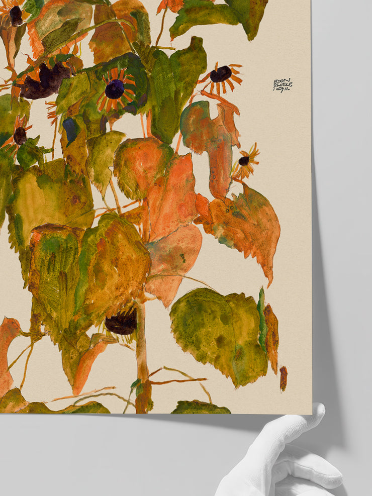 Egon Schiele Sunflowers - Art Print Poster