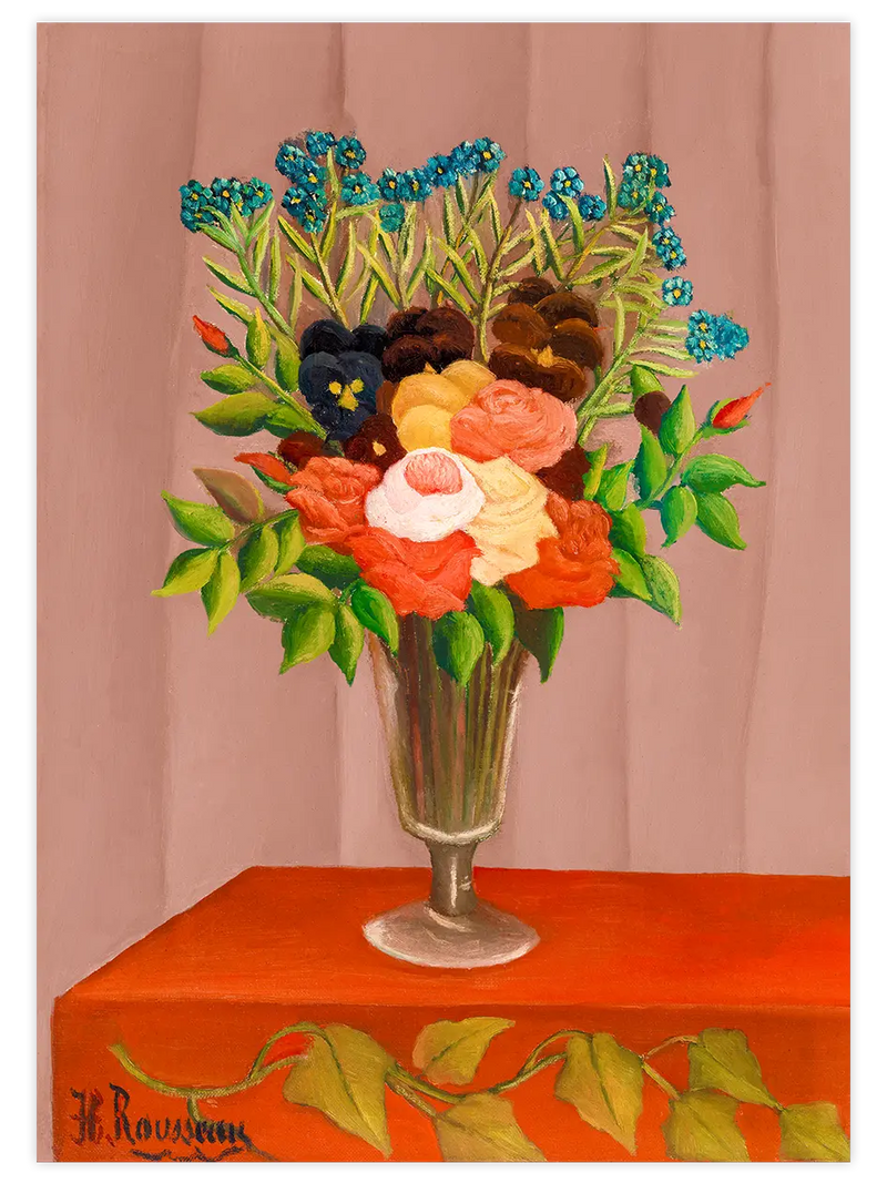 Henri Rousseau Çiçek Buketi - Art Print Ünlü Ressamlar Poster