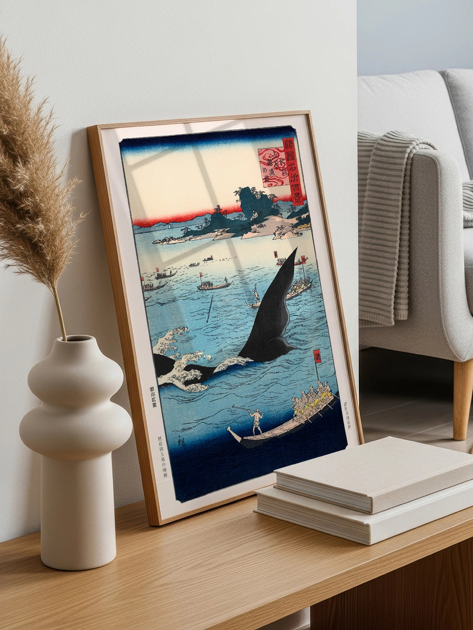 Hiroshige, Whale Hunting - Art Print Poster