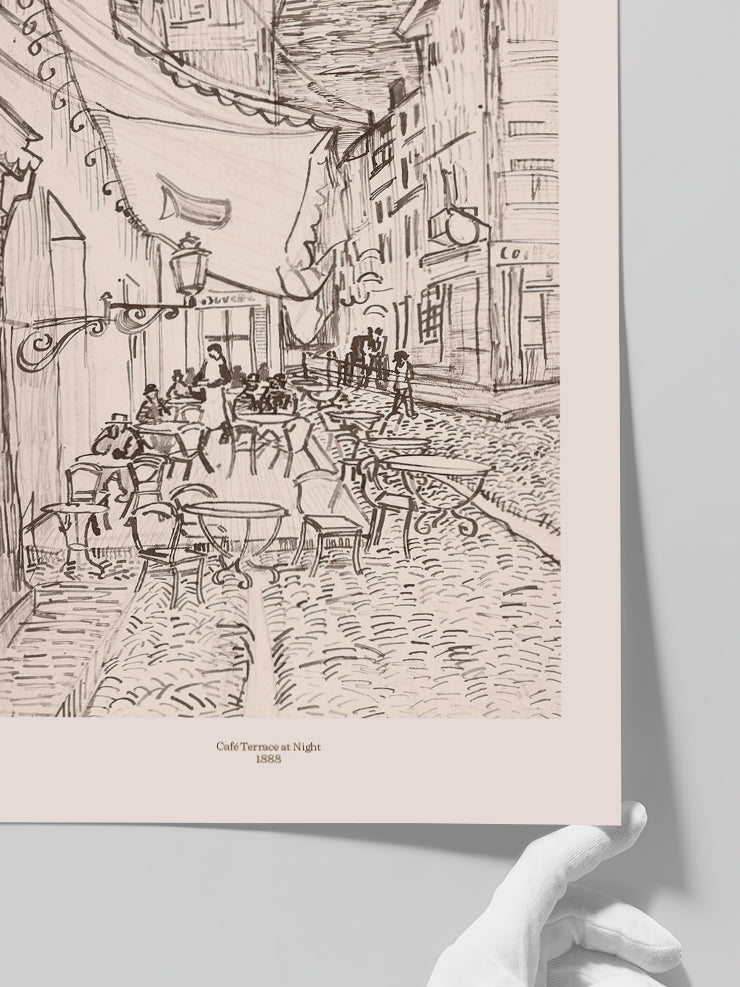 Van Gogh Cafe Terrace at Night - Art Print Poster