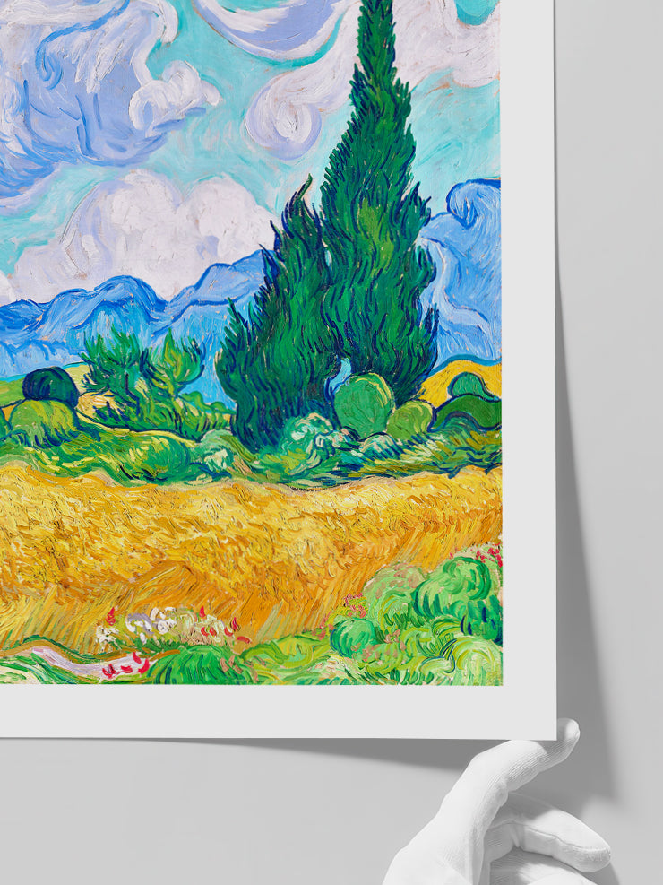 Van Gogh Selvi Ağaçlı Buğday Tarlası - Art Print Poster