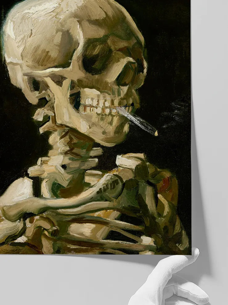 Detail Print Van Gogh Skeleton with a Burning Cigarette