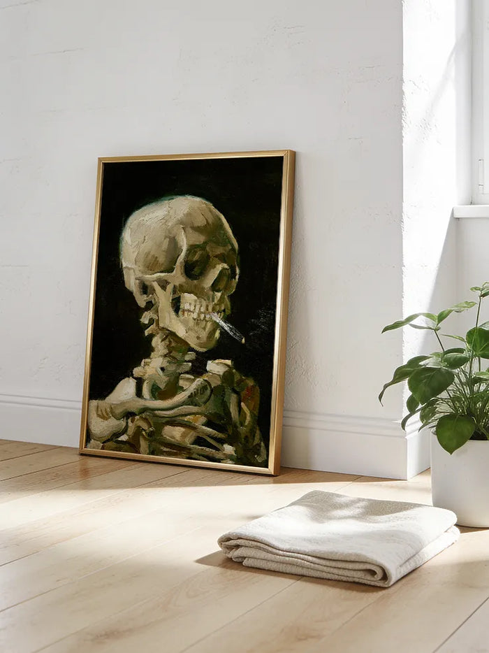 Tablo Van Gogh Skeleton with a Cigarette